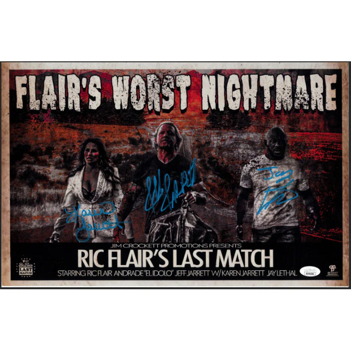 Jarretts & Jay Lethal Flair's Worst Nightmare 11x17 Poster - JSA Triple Autographed