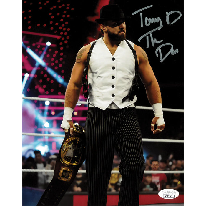 Tony D'Angelo In Ring Holding NA Title 8 x 10 Promo - JSA AUTOGRAPHED