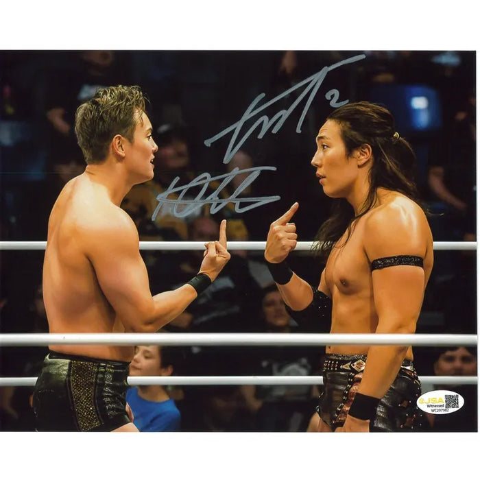 Kazuchika Okada & Konosuke Takeshita 8x10 Promo - JSA Dual Autographed