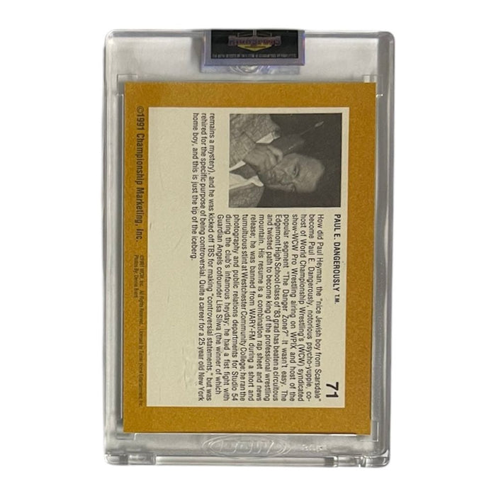 Paul E Dangerously WCW 1991 Trading Card - Autographed