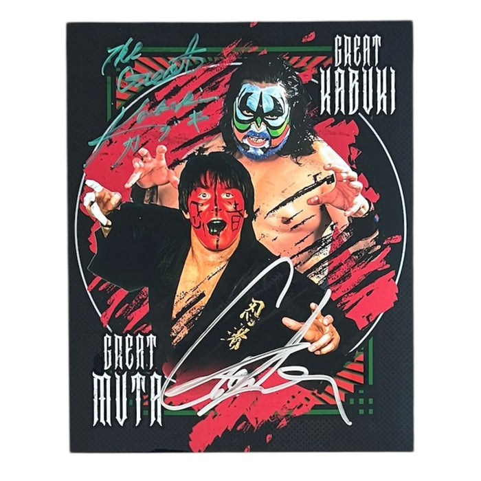 The Great Muta & The Great Kabuki Metallic 11 x 14 Poster - Dual AUTOGRAPHED