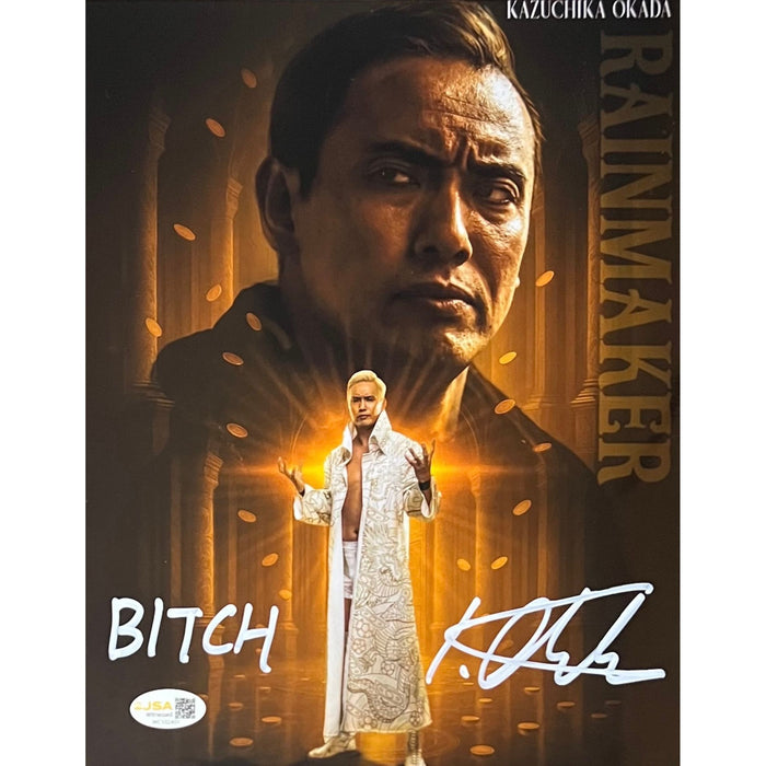 Kazuchika Okada Metallic ( BITCH ) 8 x 10 Promo - JSA AUTOGRAPHED