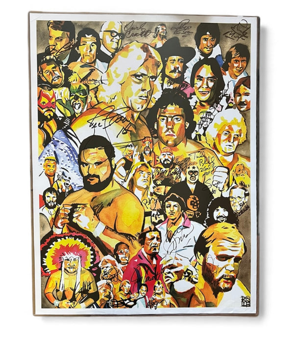 Multi Signed ( 21 ) Jim Crockett Promotions 18x24 Poster - Autographed