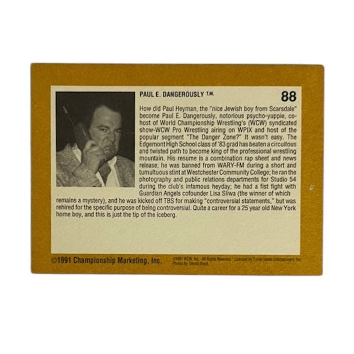 Paul E Dangerously WCW 1991 Trading Card - Autographed