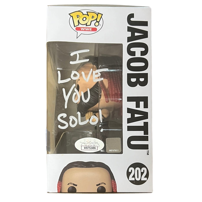 Jacob Fatu ( Inscribed - I LOVE YOU SOLO ) Funko POP #202 - JSA Witnessed Autographed