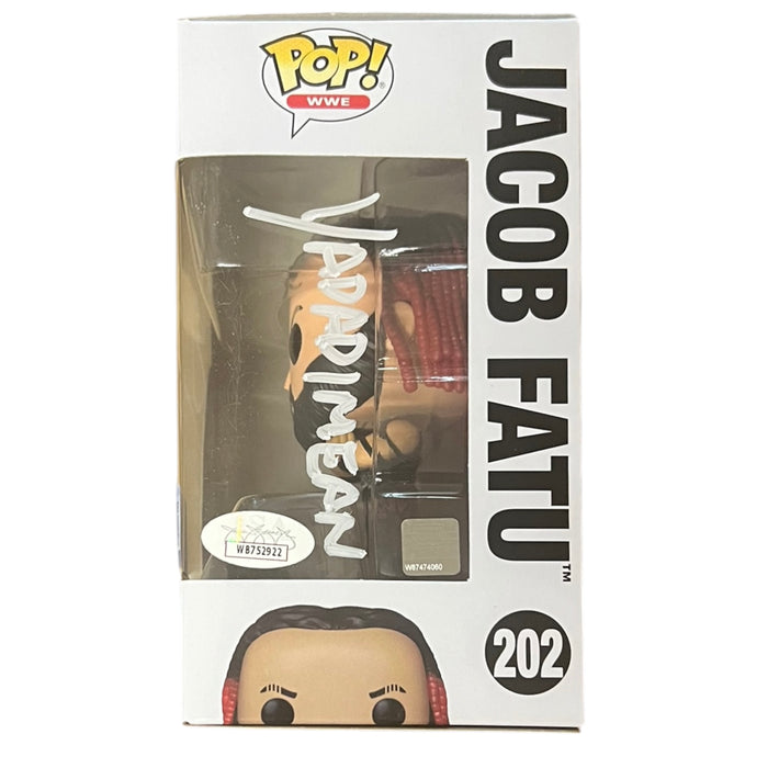 Jacob Fatu ( Inscribed - YADADIMEAN ) Funko POP #202 - JSA Witnessed Autographed