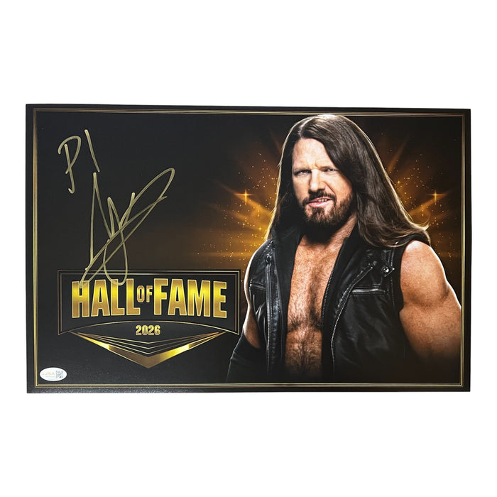 AJ Styles 11x17 HOF Poster - JSA Autographed