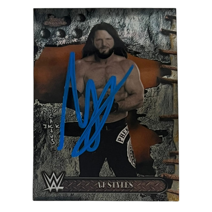 WWE - AJ Styles Topps Trading Card - Autographed