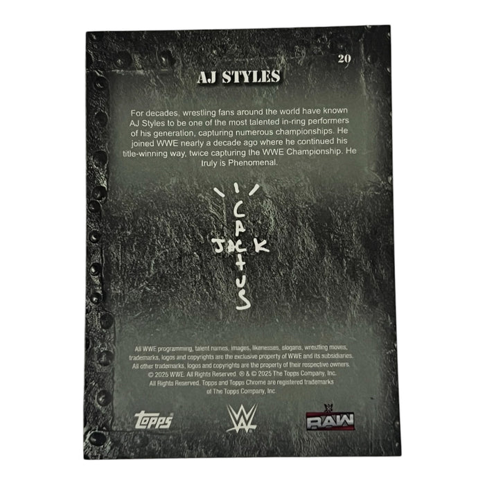 WWE - AJ Styles Topps Trading Card - Autographed
