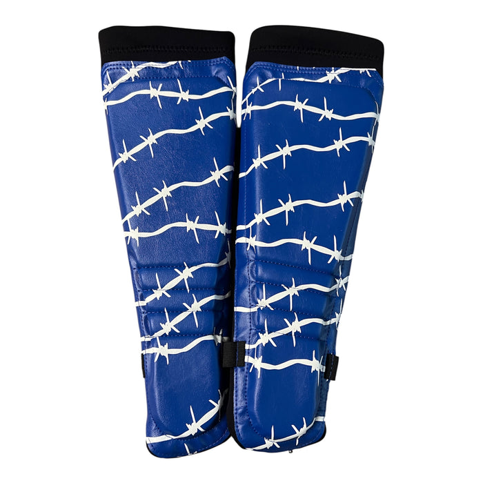 Blue Natural with White Barbed wire on Black Kickpads