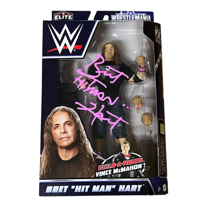 Bret Hart Wrestlemania Elite Figure - JSA Autographed