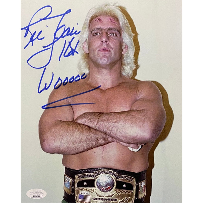 Ric Flair Pink Arms Folded 8 x 10 Promo - JSA AUTOGRAPHED