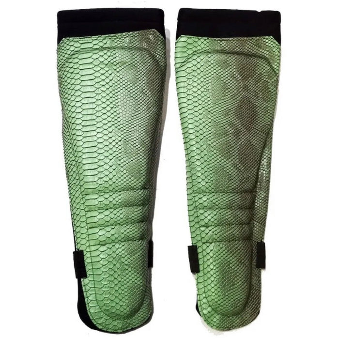 Green Snake Print on Black Kickpads