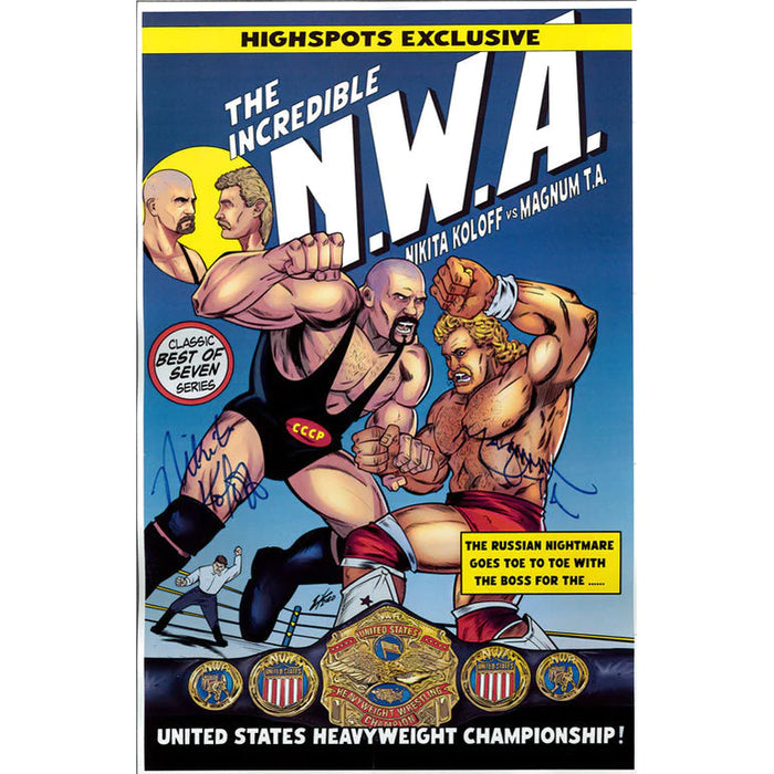 Magnum TA vs Nikita Koloff 11x17 Comic Print - AUTOGRAPHED BY BOTH