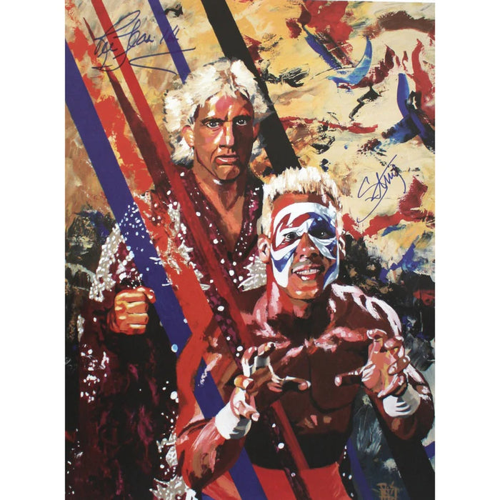 Ric Flair & Sting Autographed 18x24 Print
