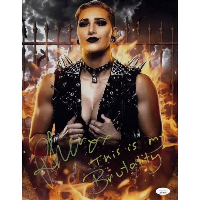 JSA Signed* Rhea Ripley This Is My Brutality Metallic 11 x 14 Poster